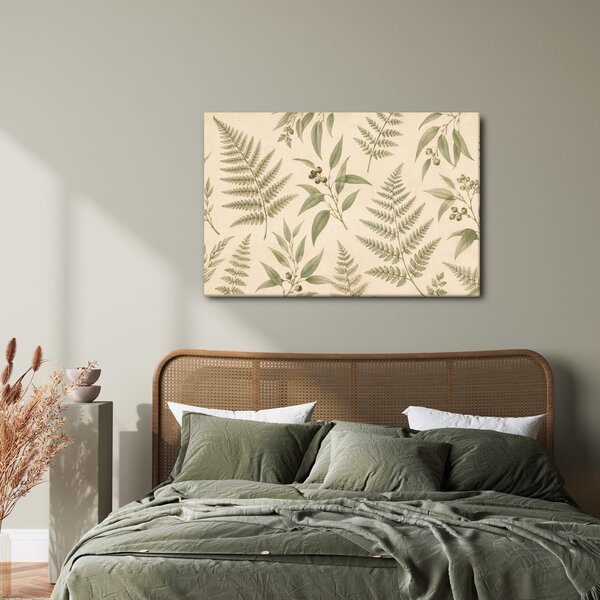 Quadro su tela – Botanica delicata di felci e foglie