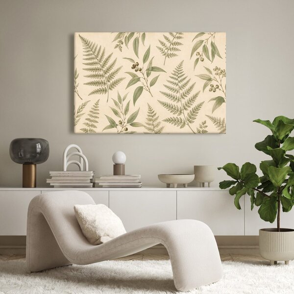 Quadro su tela – Botanica delicata di felci e foglie