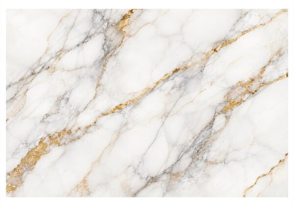 Quadro su tela – Marmo bianco con oro