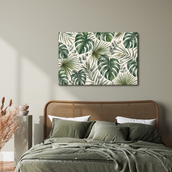 Quadro su tela – Foglie verdi di monstera