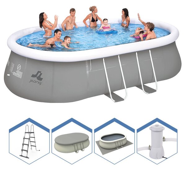Piscina Fuori Terra Ovale 540x304x106cm Jilong Grigia
