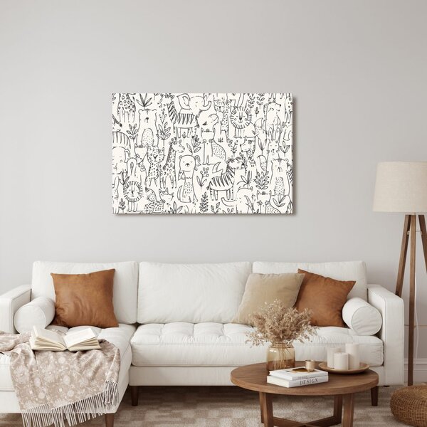 Quadro su tela – Animaletti disegnati nella giungla