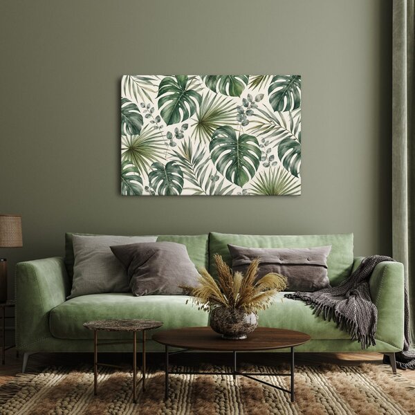 Quadro su tela – Foglie verdi di monstera