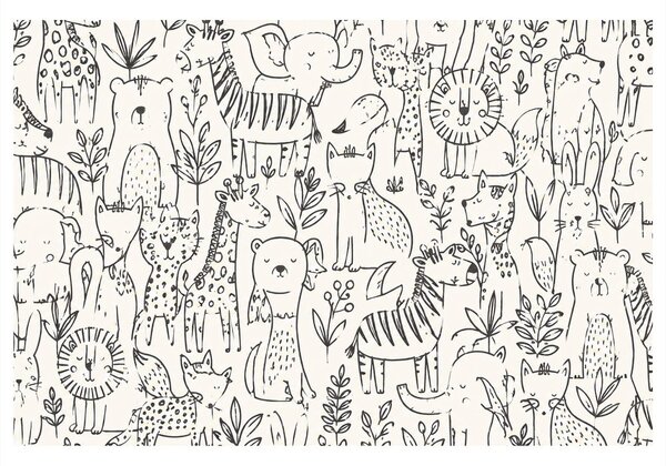 Quadro su tela – Animaletti disegnati nella giungla
