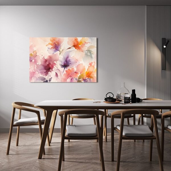 Quadro su tela – Fiori ad acquerello in toni pastello