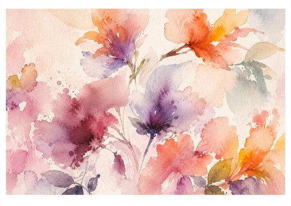 Quadro su tela – Fiori ad acquerello in toni pastello