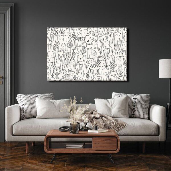 Quadro su tela – Animaletti disegnati nella giungla