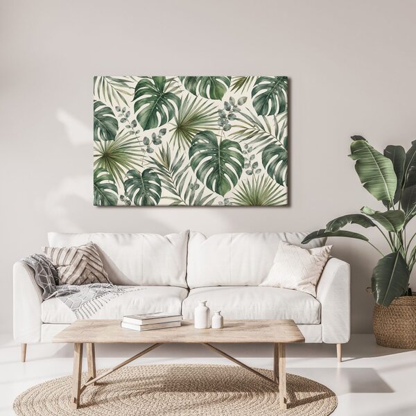 Quadro su tela – Foglie verdi di monstera