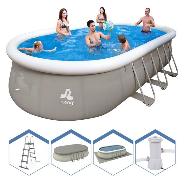 Piscina Fuori Terra Ovale 610x360x122cm Jilong Grigia