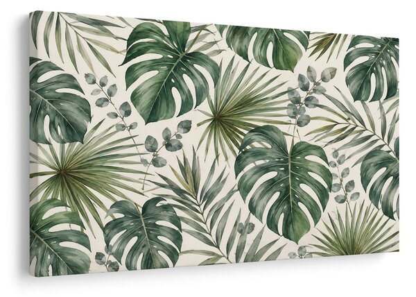 Quadro su tela – Foglie verdi di monstera