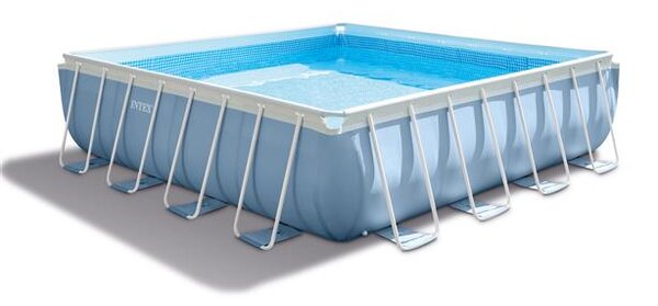 Piscina Fuori Terra Quadrata H122x488x488cm con Pompa Scaletta e Teli Intex Prism Frame