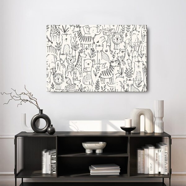 Quadro su tela – Animaletti disegnati nella giungla