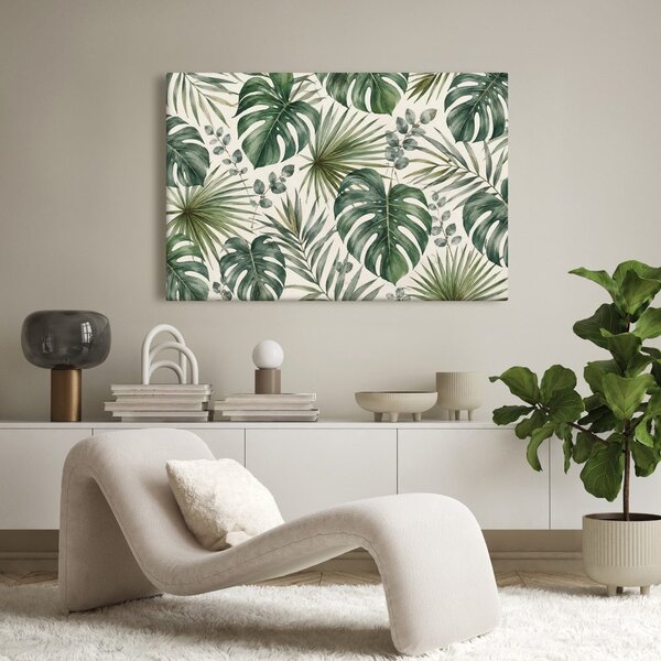 Quadro su tela – Foglie verdi di monstera
