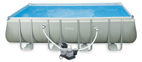 Piscina Fuori Terra Rettangolare H132x549x274cm con Pompa Scaletta e Teli Intex Ultra Frame