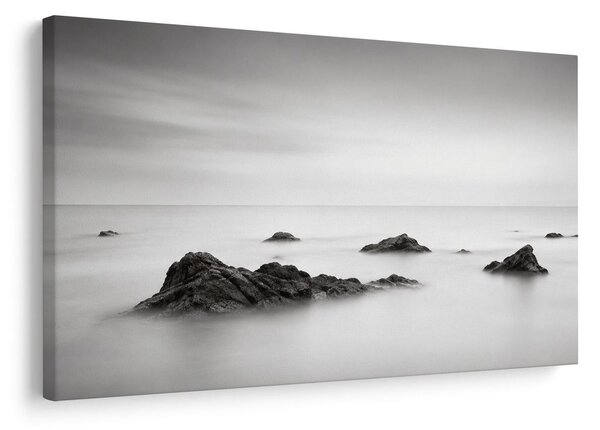 Quadro su tela – Mare nebbioso e scogli