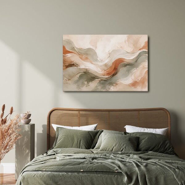 Quadro su tela – Linee beige in movimento