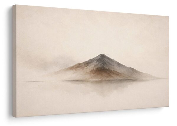 Quadro su tela – Montagna avvolta nella nebbia riflessa