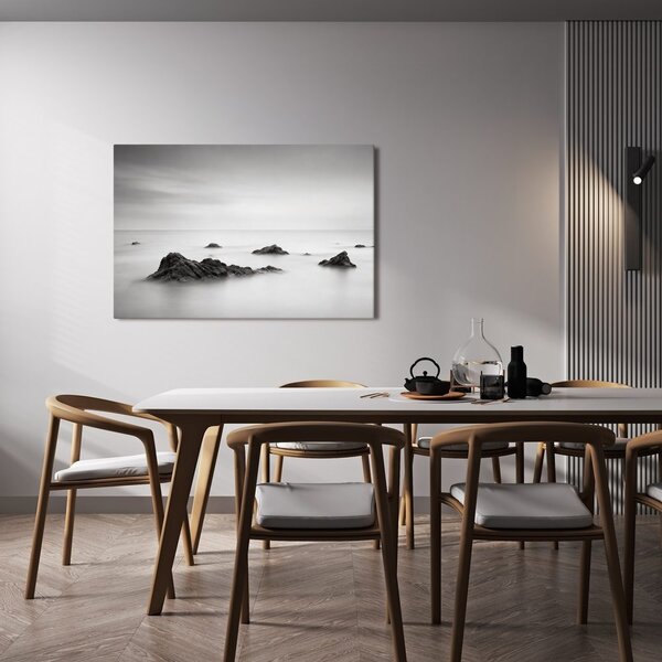 Quadro su tela – Mare nebbioso e scogli