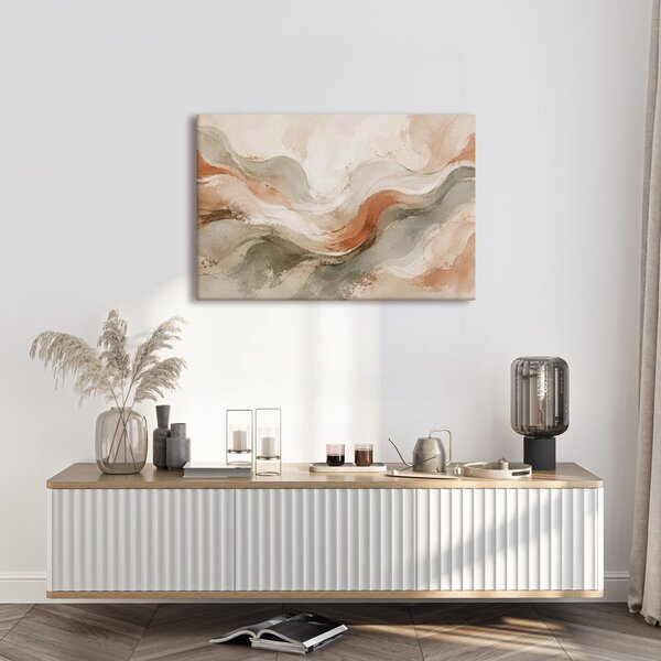 Quadro su tela – Linee beige in movimento