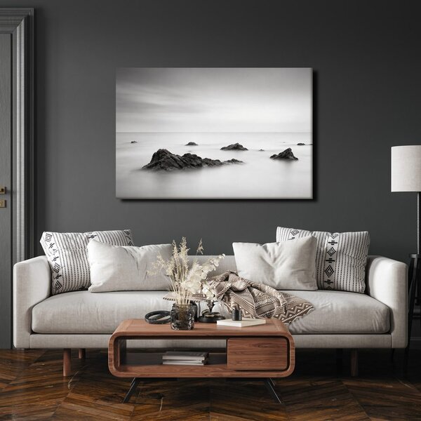 Quadro su tela – Mare nebbioso e scogli