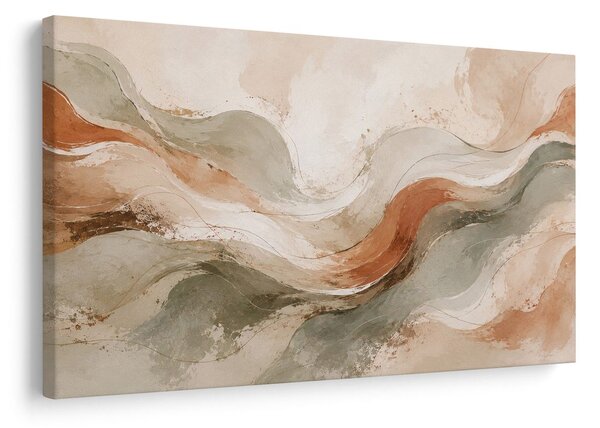 Quadro su tela – Linee beige in movimento