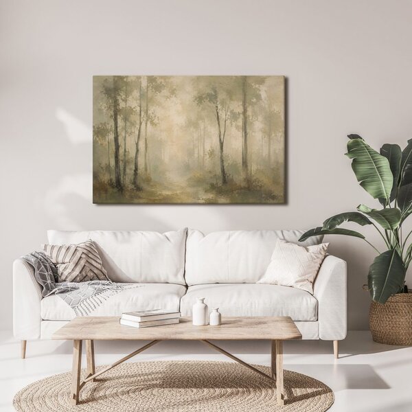 Quadro su tela – Foresta nebbiosa nei toni beige