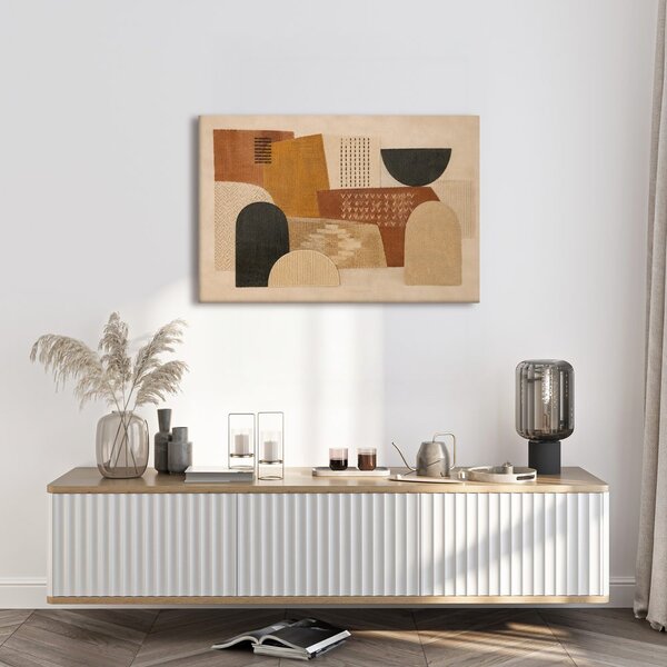 Quadro su tela – Forme e texture astratte dai toni terrosi