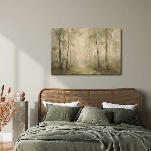 Quadro su tela – Foresta nebbiosa nei toni beige