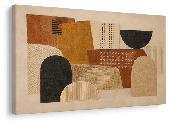 Quadro su tela – Forme e texture astratte dai toni terrosi