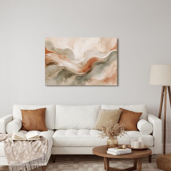 Quadro su tela – Linee beige in movimento
