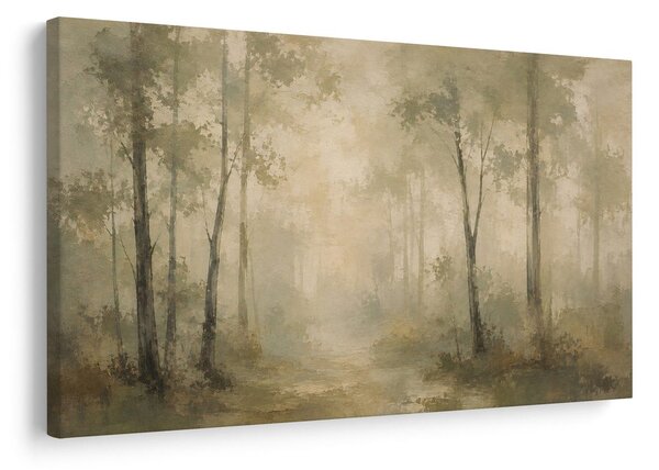 Quadro su tela – Foresta nebbiosa nei toni beige