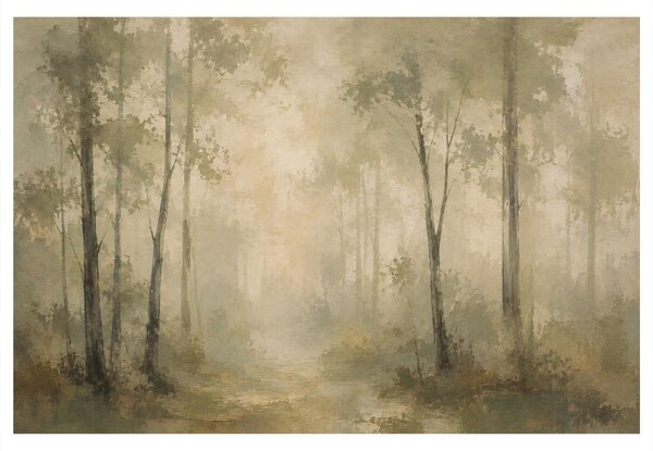 Quadro su tela – Foresta nebbiosa nei toni beige