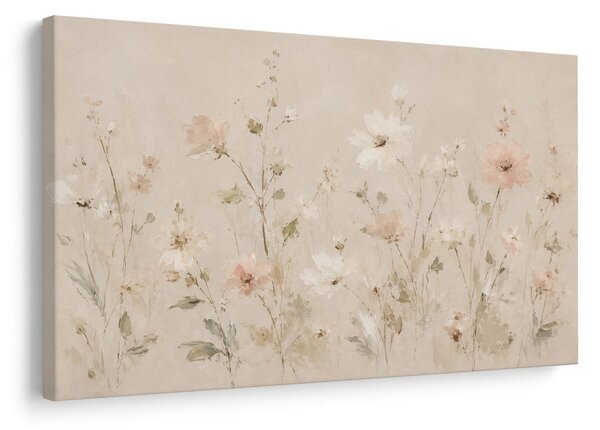 Quadro su tela – Fiori pastello nel prato