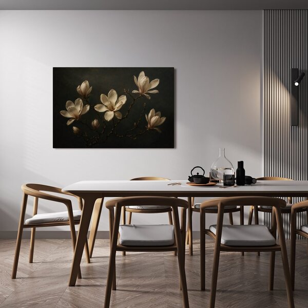 Quadro su tela – Magnolie in natura morta scura