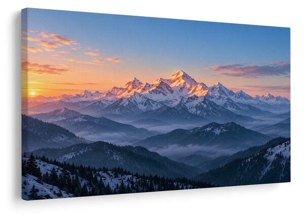 Quadro su tela – Cime montuose all’alba