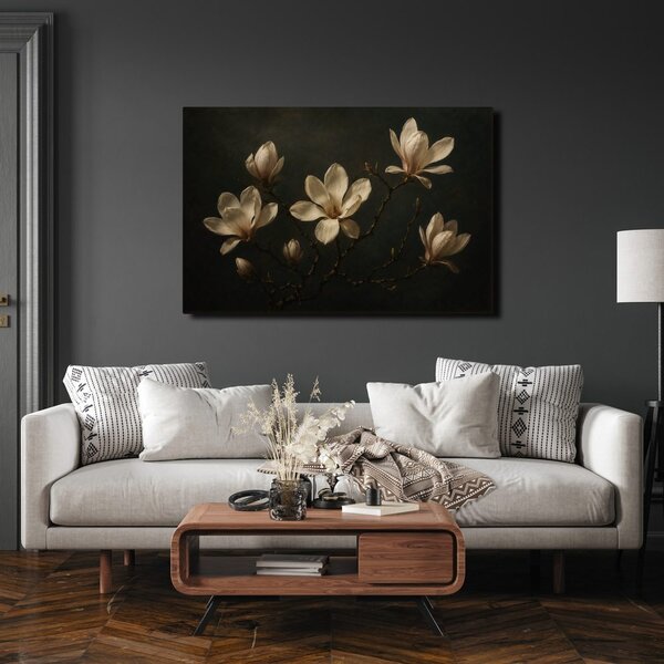 Quadro su tela – Magnolie in natura morta scura