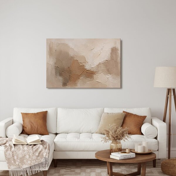 Quadro su tela – Struttura beige in rilievo