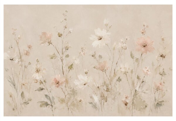 Quadro su tela – Fiori pastello nel prato