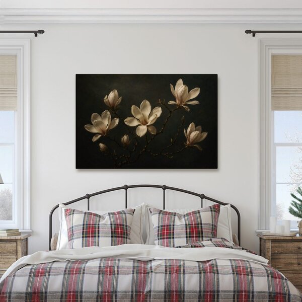 Quadro su tela – Magnolie in natura morta scura