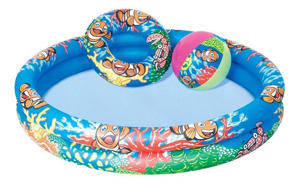 Piscina Gonfiabile 2 Anelli per Bambini Ø122x20 cm in Vinile Bestway 51124