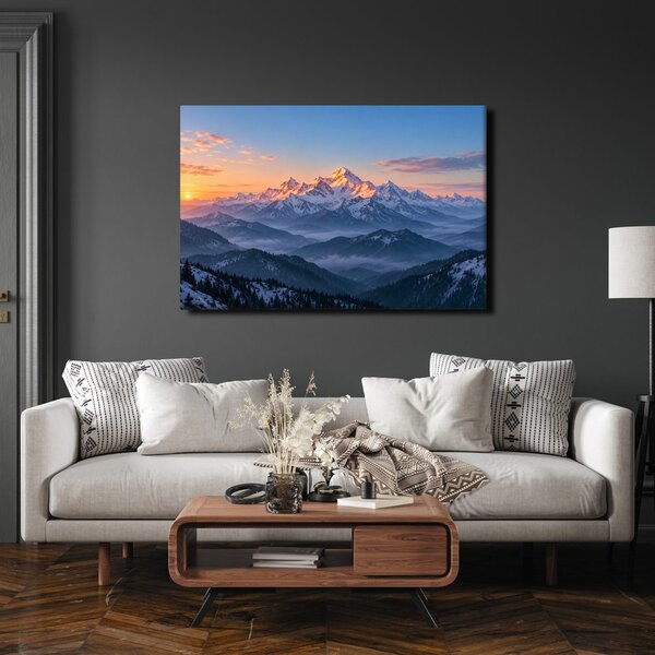 Quadro su tela – Cime montuose all’alba