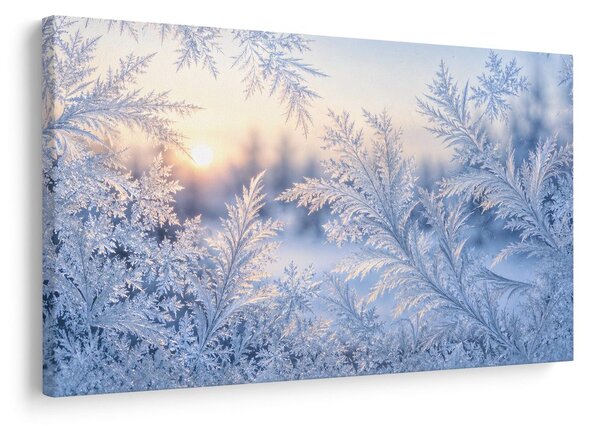 Quadro su tela – Fiori di ghiaccio del mattino invernale