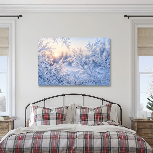 Quadro su tela – Fiori di ghiaccio del mattino invernale