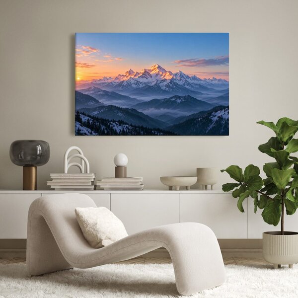 Quadro su tela – Cime montuose all’alba