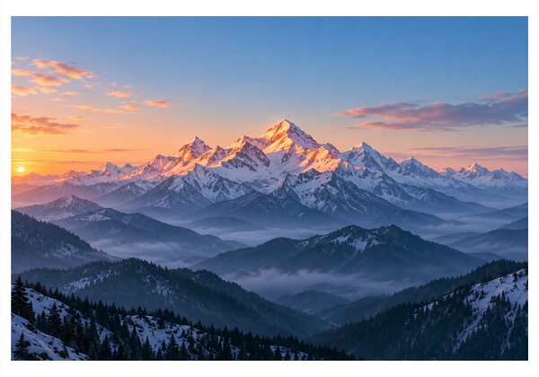 Quadro su tela – Cime montuose all’alba