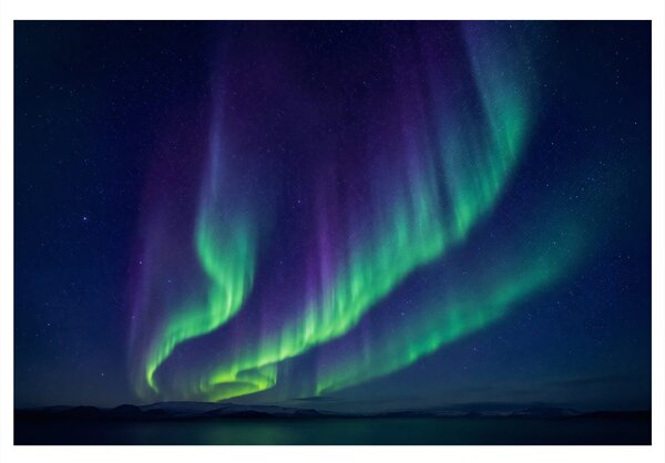 Quadro su tela – Aurora boreale all’orizzonte