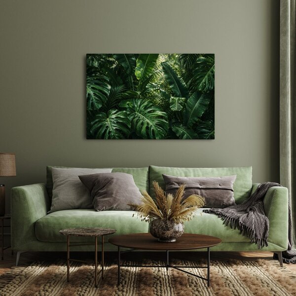 Quadro su tela – Foglie tropicali nella giungla
