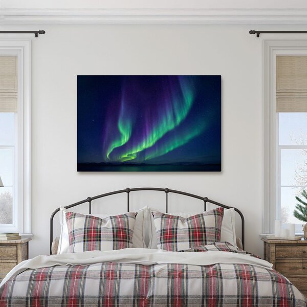Quadro su tela – Aurora boreale all’orizzonte