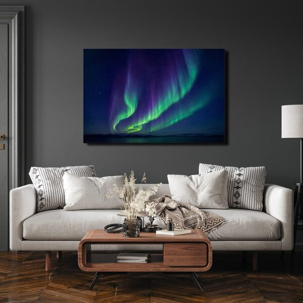 Quadro su tela – Aurora boreale all’orizzonte