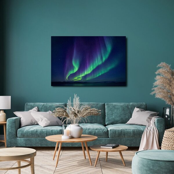 Quadro su tela – Aurora boreale all’orizzonte